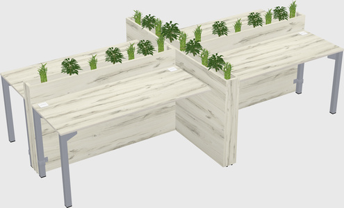 Rectangular shared desk
