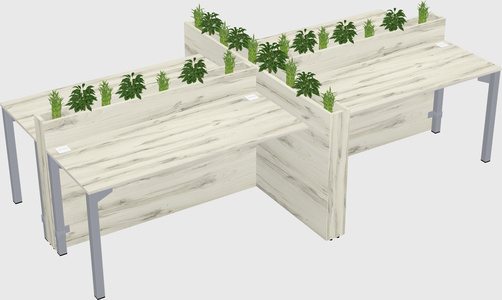 Rectangular shared desk