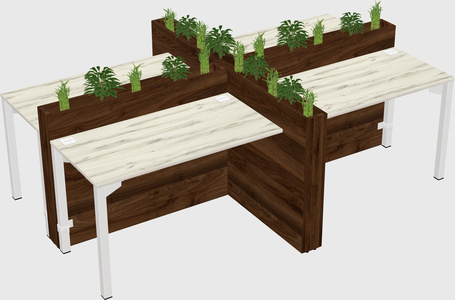 Rectangular shared desk