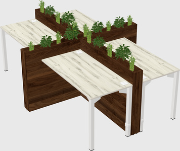 Rectangular shared desk