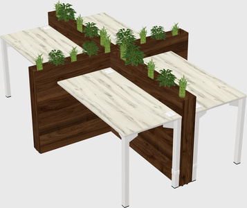 Rectangular shared desk