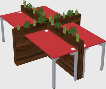 Rectangular shared desk
