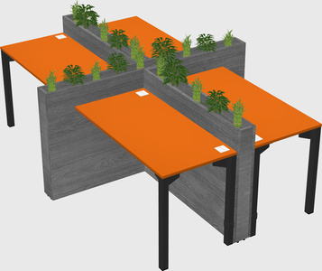 Rectangular shared desk