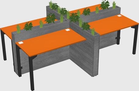 Rectangular shared desk