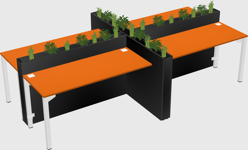 Rectangular shared desk