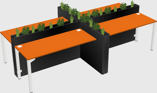 Rectangular shared desk