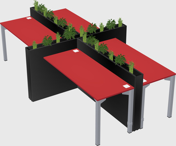 Rectangular shared desk
