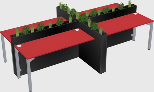 Rectangular shared desk