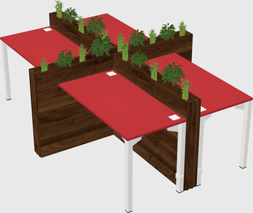 Rectangular shared desk