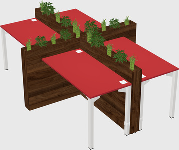 Rectangular shared desk