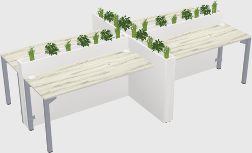 Rectangular shared desk