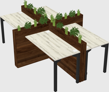 Rectangular shared desk