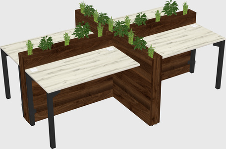 Rectangular shared desk