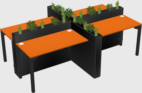 Rectangular shared desk