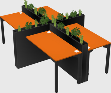 Rectangular shared desk