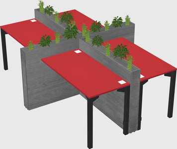 Rectangular shared desk