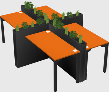 Rectangular shared desk
