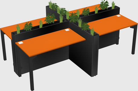 Rectangular shared desk