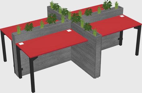 Rectangular shared desk