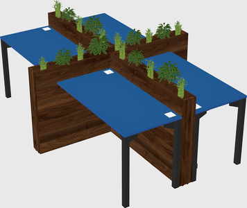 Rectangular shared desk