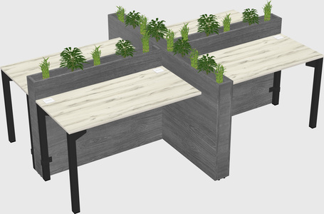 Rectangular shared desk