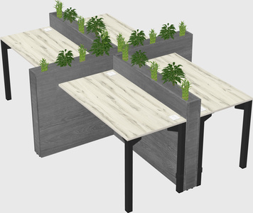Rectangular shared desk