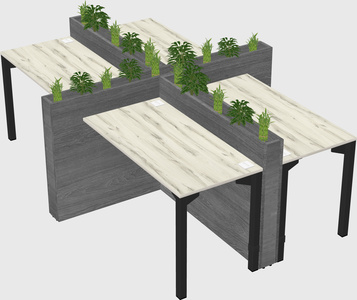 Rectangular shared desk