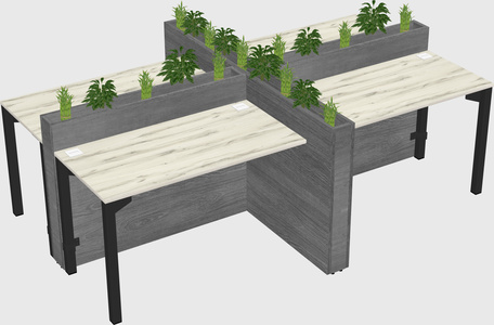 Rectangular shared desk
