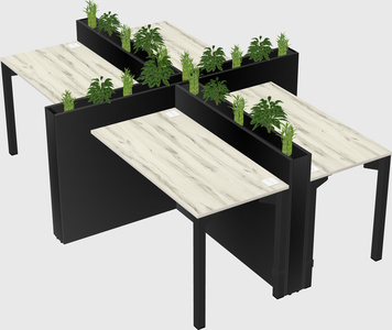 Rectangular shared desk