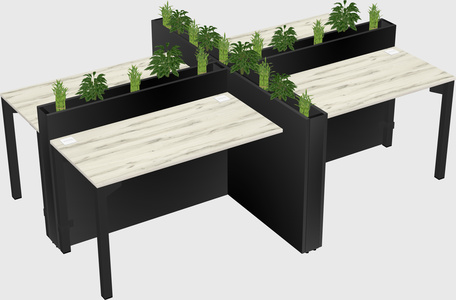 Rectangular shared desk
