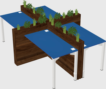 Rectangular shared desk