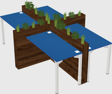 Rectangular shared desk