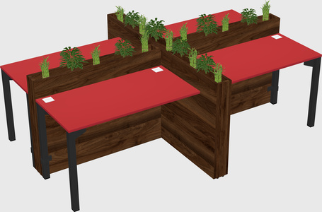 Rectangular shared desk