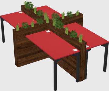 Rectangular shared desk