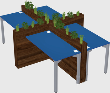 Rectangular shared desk