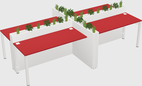 Rectangular shared desk