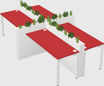 Rectangular shared desk