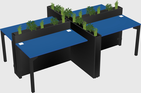Rectangular shared desk