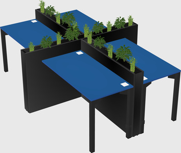 Rectangular shared desk