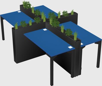 Rectangular shared desk