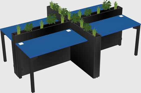 Rectangular shared desk