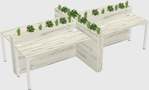 Rectangular shared desk