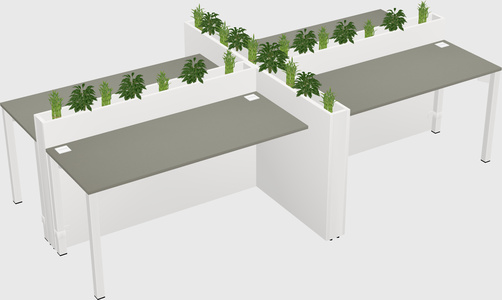 Rectangular shared desk