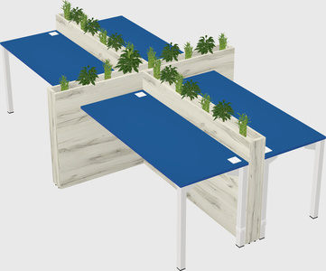 Rectangular shared desk
