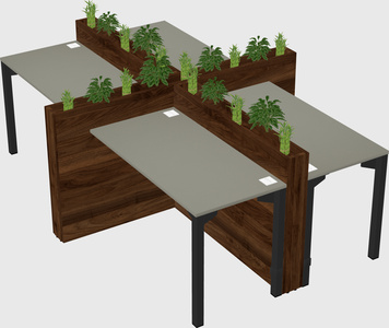 Rectangular shared desk