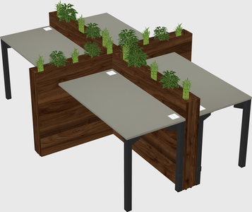 Rectangular shared desk