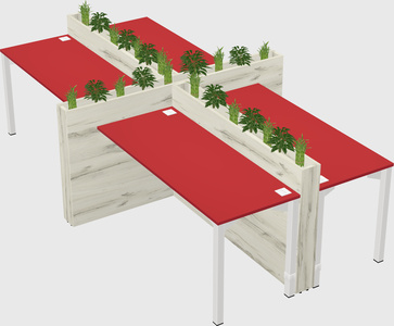 Rectangular shared desk