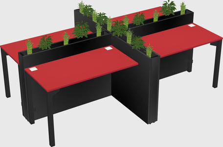 Rectangular shared desk