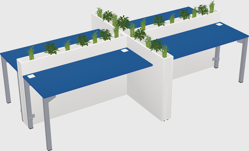 Rectangular shared desk