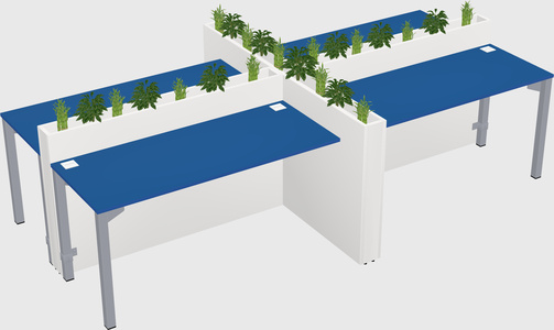Rectangular shared desk